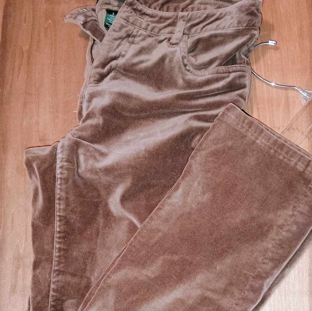 Ralf Lauren Brown stretch corduroy mid-rise straight pants